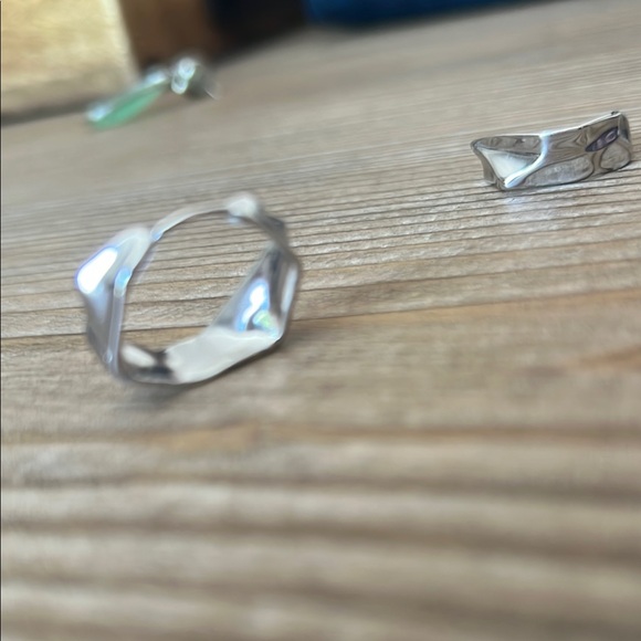 Silver Geometric Rings - Picture 2 of 3